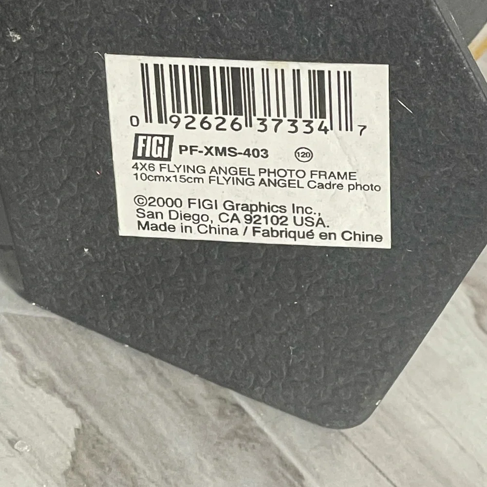 Vintage FIGI Flying Angel Christmas Photo Frame 4x6 Hand Painted 2000